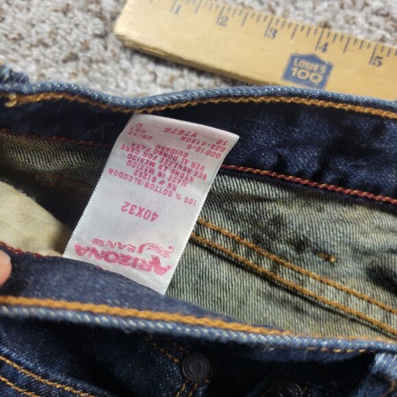 Arizona Jeans Mens 40x32 Blue Original Straight Denim Dark Wash - Picture 3 of 7
